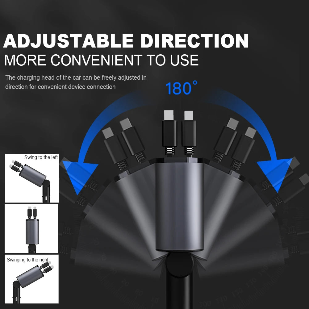Ultra Fast Charging Five in One USB Car Phone Charger with Intelligent Digital Display and Dual PD Ports for Voltage Display