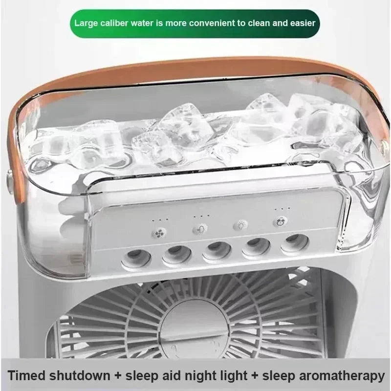 Nouveau 3 en 1 ventilateur climatiseur ménage Mini refroidisseur d'air LED veilleuse Portable humidificateur réglage de l'air ventilateur bureau maison ventilateur