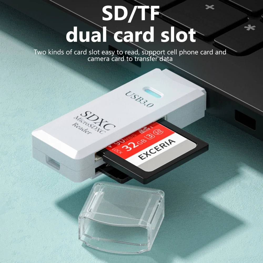 Lecteur de carte USB 3.0 2 en 1, lecteur de carte Micro TF sd, adaptateur usb, lecteur de cartes haute vitesse, carte mémoire TF pour PC, accessoires pour ordinateur portable