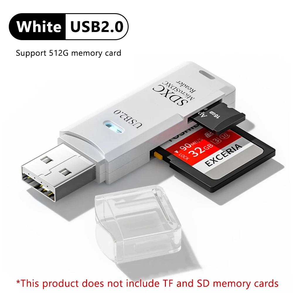 Lecteur de carte USB 3.0 2 en 1, lecteur de carte Micro TF sd, adaptateur usb, lecteur de cartes haute vitesse, carte mémoire TF pour PC, accessoires pour ordinateur portable