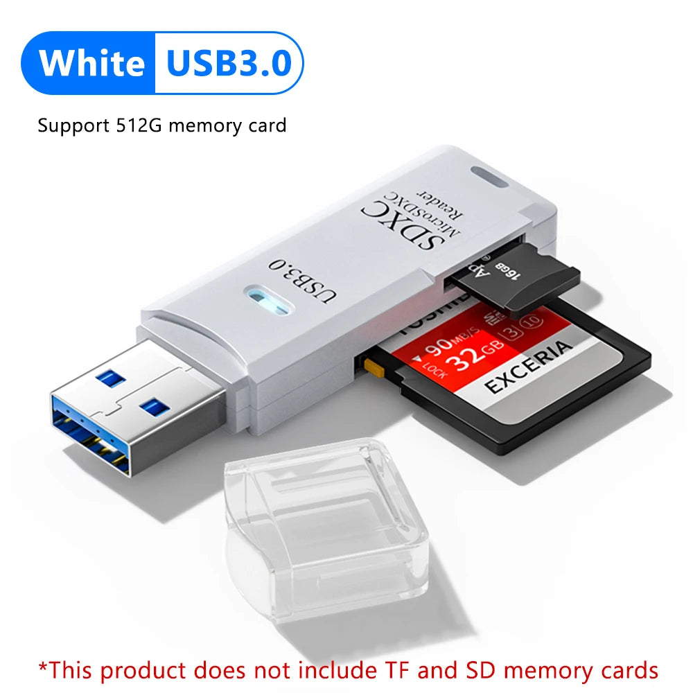 Lecteur de carte USB 3.0 2 en 1, lecteur de carte Micro TF sd, adaptateur usb, lecteur de cartes haute vitesse, carte mémoire TF pour PC, accessoires pour ordinateur portable