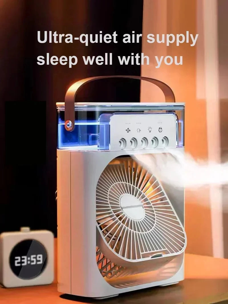 Nouveau 3 en 1 ventilateur climatiseur ménage Mini refroidisseur d'air LED veilleuse Portable humidificateur réglage de l'air ventilateur bureau maison ventilateur