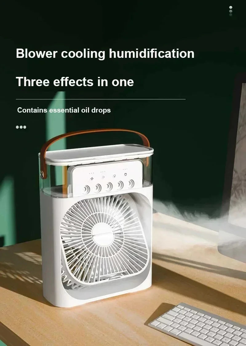 Nouveau 3 en 1 ventilateur climatiseur ménage Mini refroidisseur d'air LED veilleuse Portable humidificateur réglage de l'air ventilateur bureau maison ventilateur