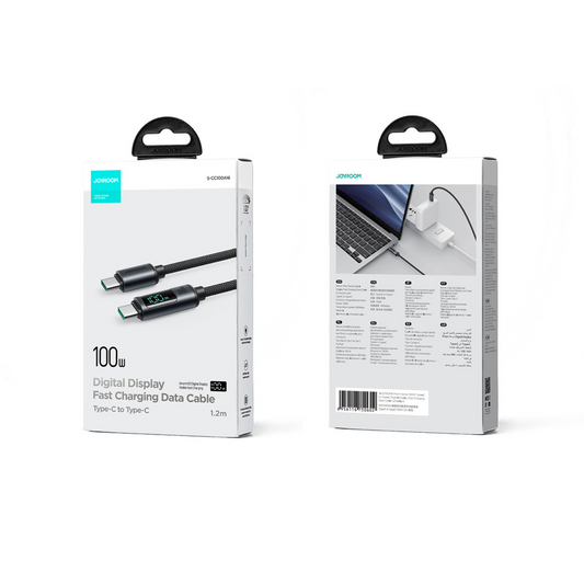 Fashion Digital Display Type C To USB Type C Cable 1.2M 100W Data Cord Quick Charge High Speed Fast Charge Cable